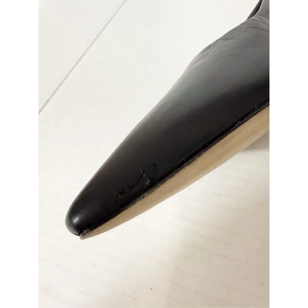 Vince Shasta Women’s Black‎ Leather Kitten Heel Office Slingback Pump Size 6
